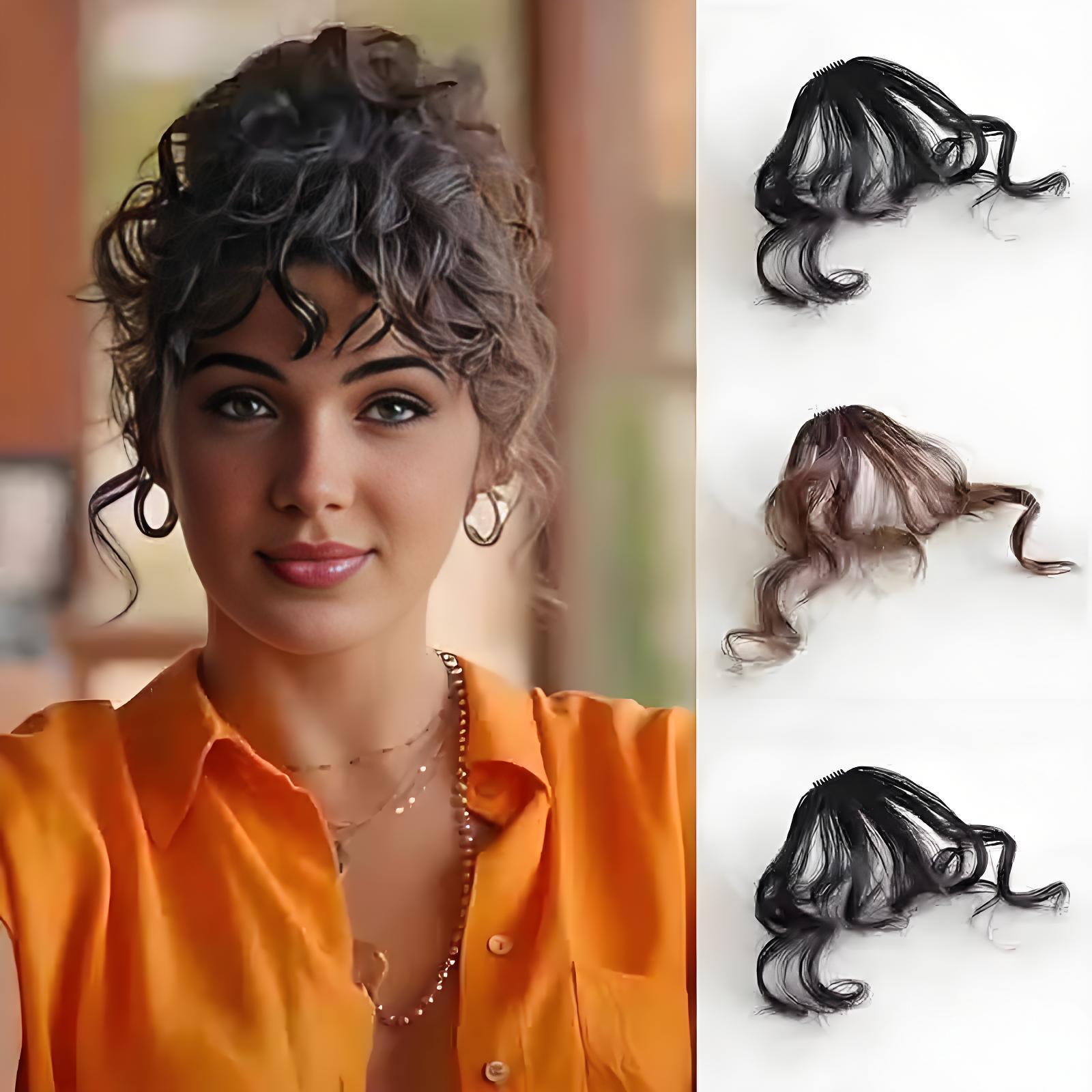 跨境电商假发女前额空气卷发假刘海网红羊毛卷刘海假发片厂家直销