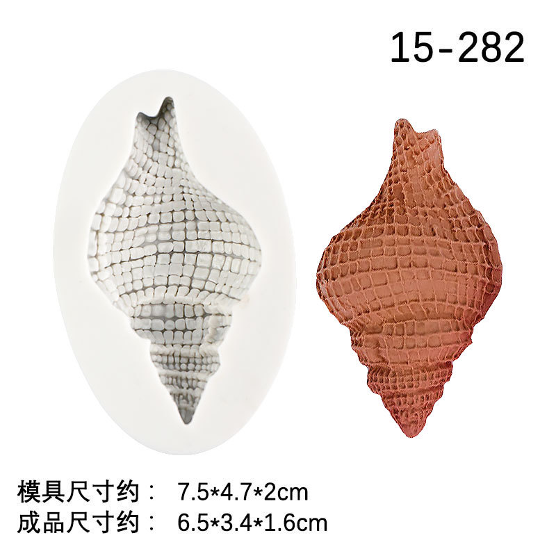 Molde de silicona de concha de concha de concha de concha marina de la serie Ocean Molde de horneado de fondant de vida marina