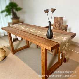 老榆木桌子家用长条餐桌客厅实木板茶桌飘窗茶桌书桌办公室茶桌