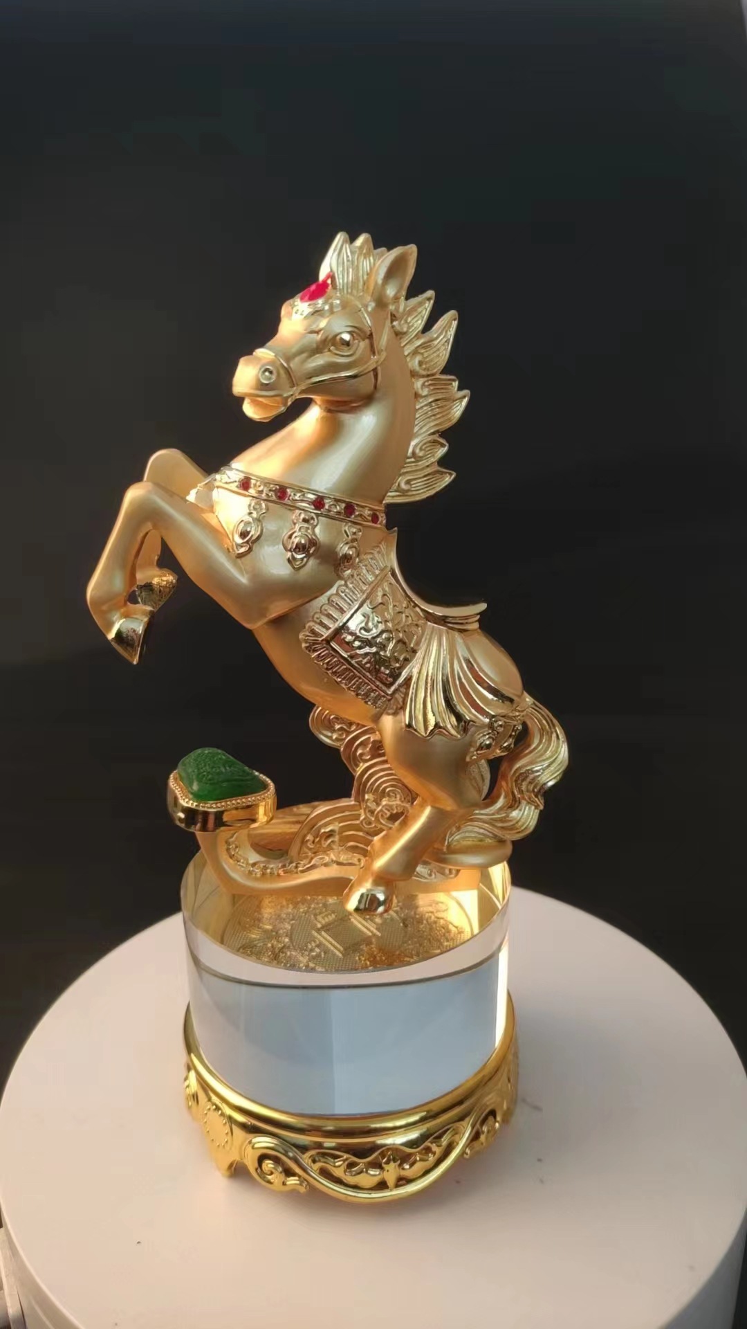 马礼品摆件马到成功前程如意奖杯会议生肖水晶骏马半手工工艺
