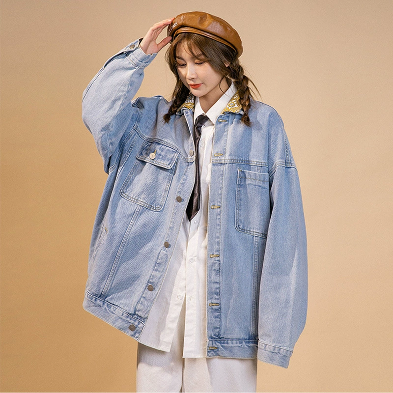 Свободная джинсовая куртка в Корейском стиле 2022, Женская на весну и осень, универсальная куртка в стиле Хай-стрит, популярный в Интернете джинсовый топ в стиле ретро, модный