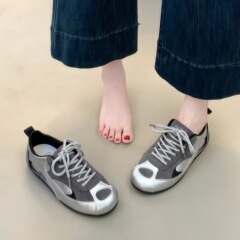 复古德训鞋女2025秋季新款时尚百搭舒适运动休闲轻便透气拼色板鞋