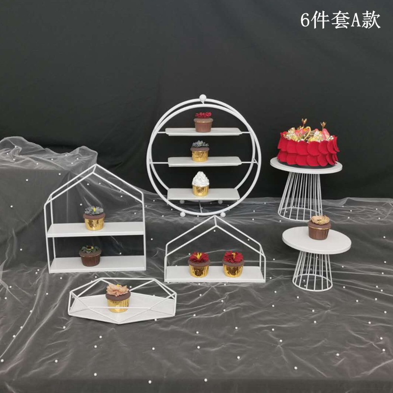 Tabla de postre europea decoración estante de exhibición bandeja de pastel estante de postre estante de té de la tarde estante de bocadillos de boda