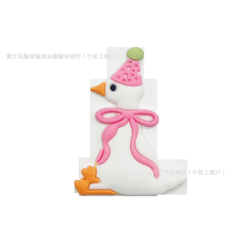 新品卡通傻鹅pvc软胶装饰扣酒吧派对布景必备食品级pet螺旋吸管|undefined