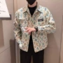 翻领春秋款花色提花夹克衫