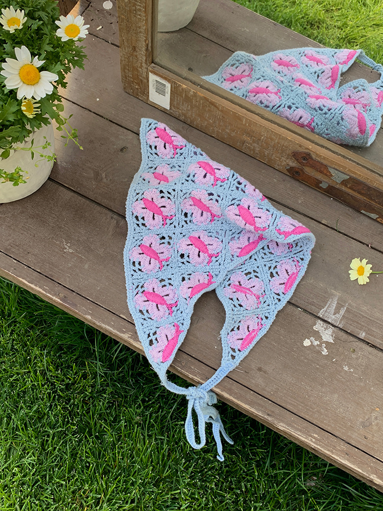 Dopamina transfronteriza Daisy toallas triangulares de punto caliente viaje dulce encantador pañuelo de estilo mujer