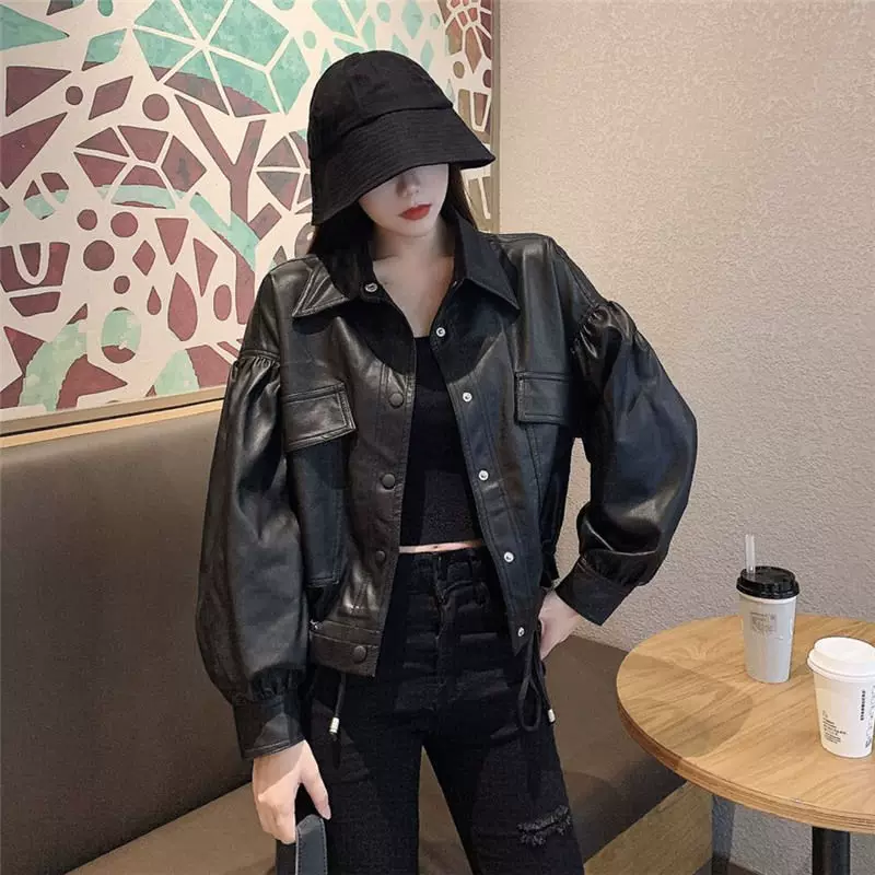 Autumn polyurethane short jacket, for teenagers