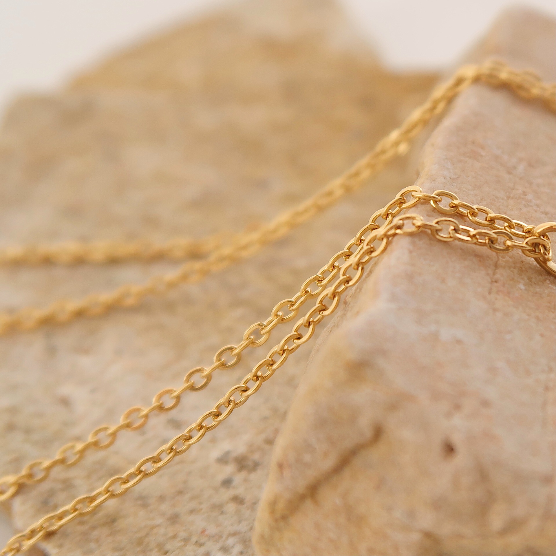 cable chain Chain Type Elegant Vintage Style Flower Titanium Steel Plating Pendant Necklace