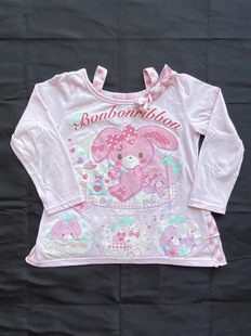 Japanese cute replica child fun Bobo rabbit mp fake two-piece long-sleeved vintage home base soft girl daughter suit top