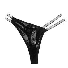 厂家现货欧美性感低腰蕾丝女士内裤透气镂空细带外贸无痕丁字裤