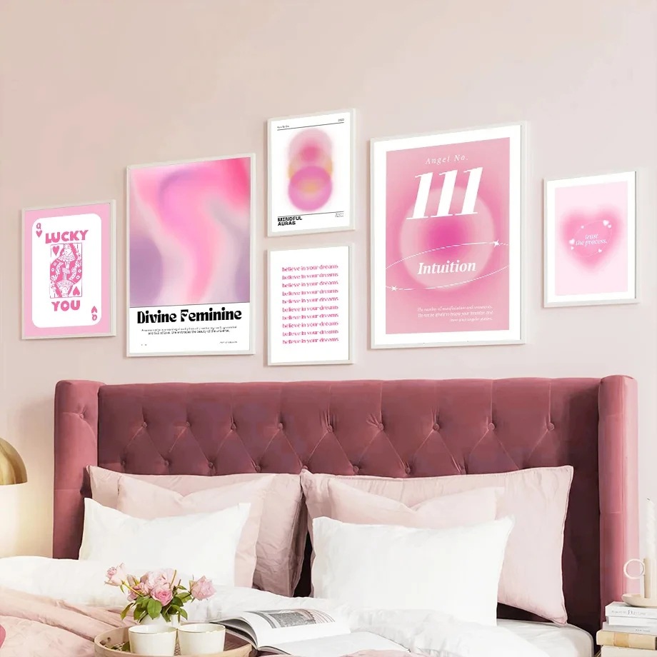 Pink Angel Digital Poster Print Flower Market Exhibition Gallery Wall Art Canvas Painting Living Room Decoration Picture 2