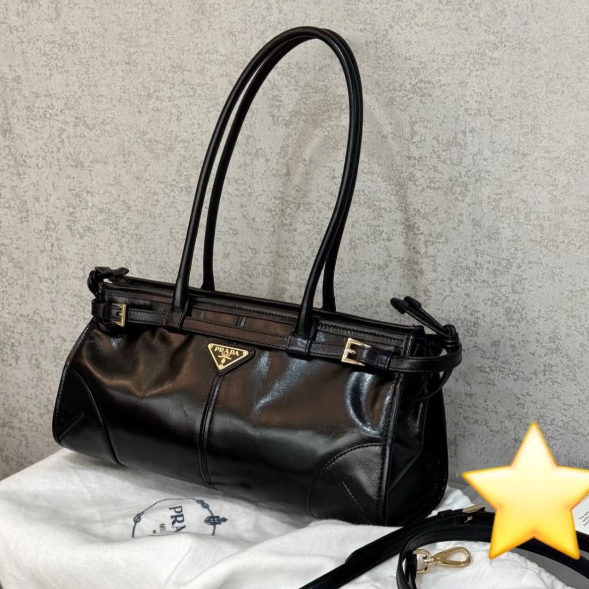 P-Style New Hobo Long Handle Tote Shoulder Bag Oil Wax Leather Soft Lux Underarm Baguette Biker Bag For Women - Thumbnail 3