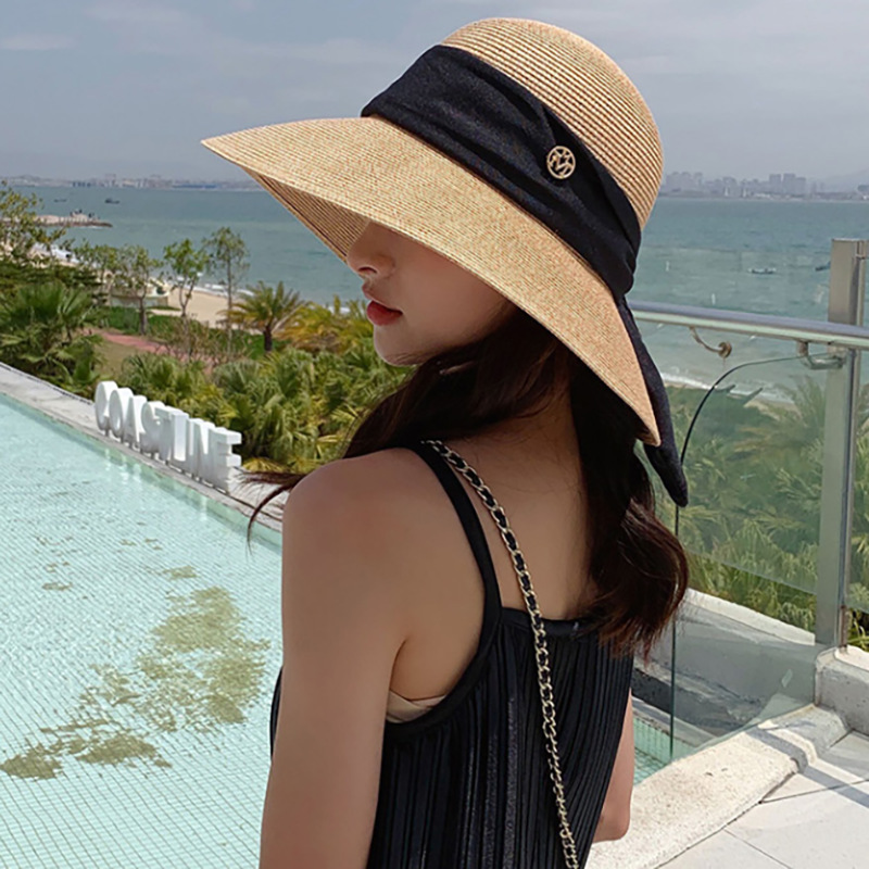 767g Weight Straw Hat Hats Type Holiday, Daily, Beach Occasion Papyrus Material Letter Pattern Summer Season Women's Gender Elegant, Vacation, Simple Style Style Big Eaves Rim Women's Elegant Vacation Simple Style Letter Big Eaves Straw Hat 8