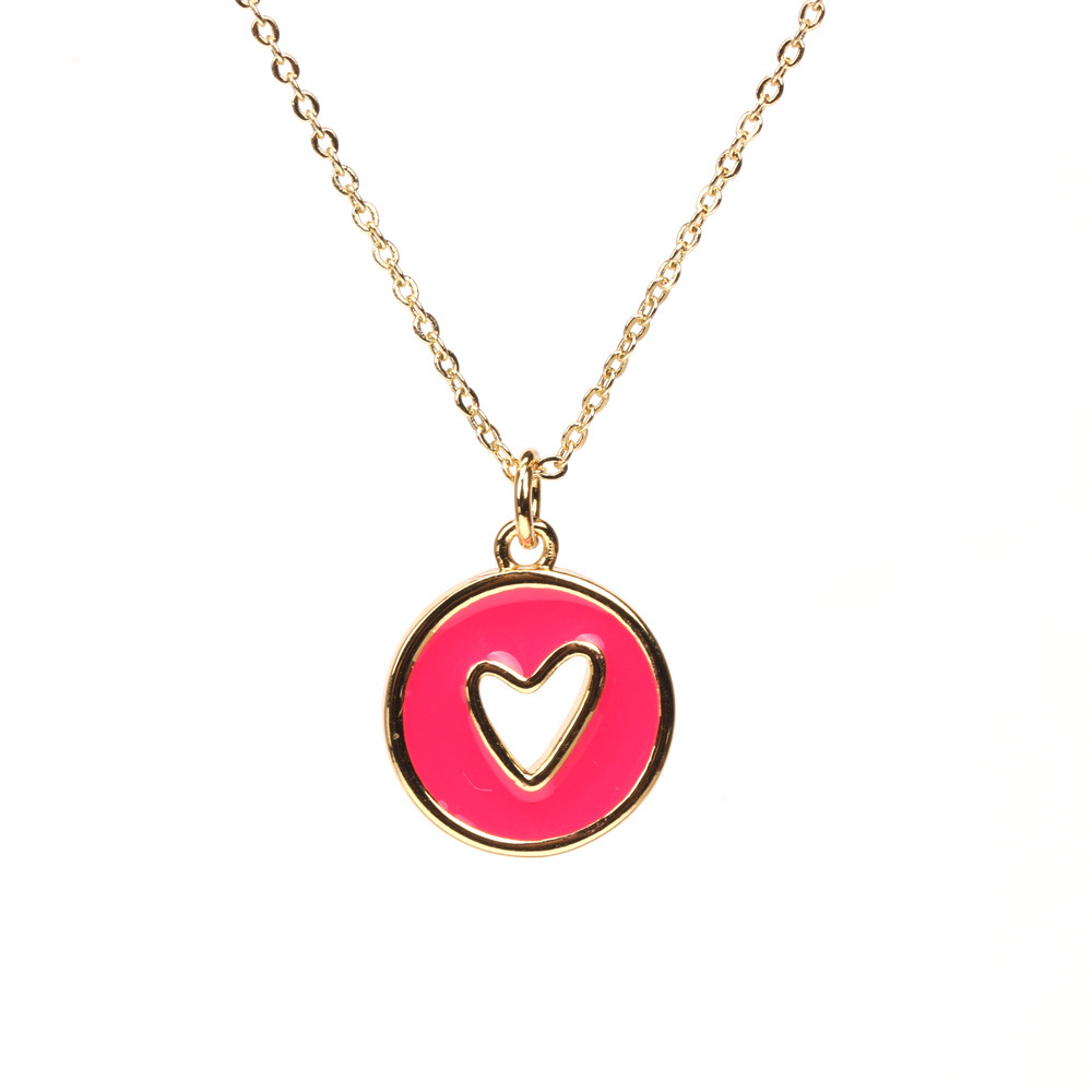 Wholesale Jewelry Hollow Heart Round Pendant Copper Double-layer Necklace Nihaojewelry display picture 15