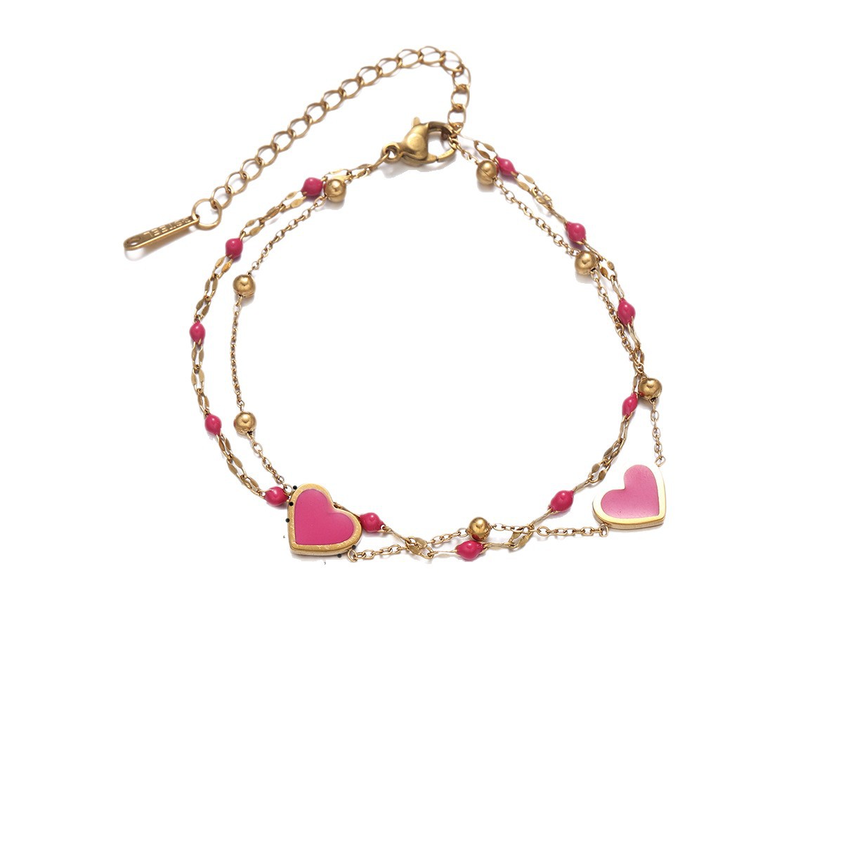 Pulsera de acero inoxidable europea y americana, amor en forma de corazón, joyería de acero de titanio rosa, primavera y verano, nuevos productos al por mayor en caliente transfronterizo