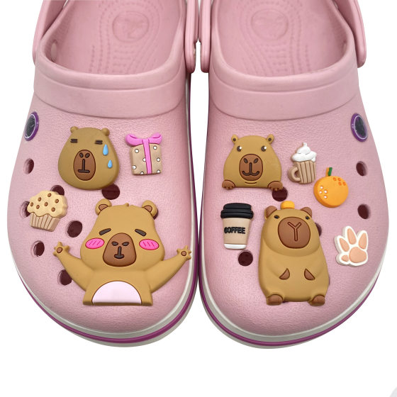 10 suit Cappibala Cave Shoes Shoes Flower Shoes Buckle Soft Glue Sandals Slippers Accessories Decorative Buckle