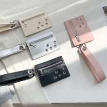 2026款韩版女生高级感pu皮卡套配饰挂件卡包简约精致小巧拉链钱包