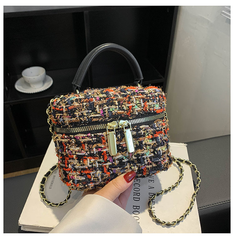 2023 borsa a tracolla scozzese semplice a tracolla in lana intrecciata di nuovo stile, piccola borsa quadrata per donna_voghion.com