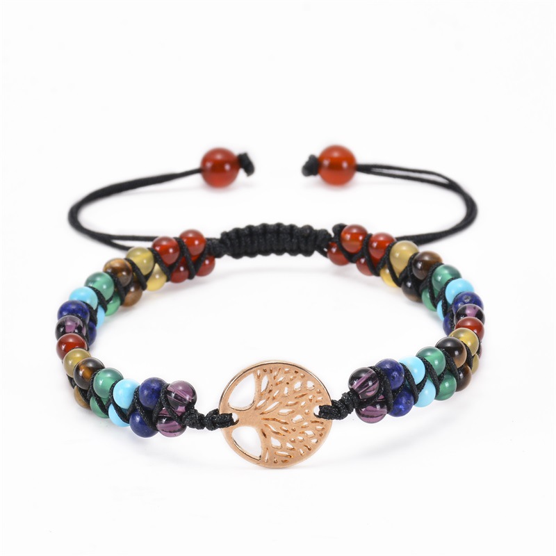 15g Weight Alloy Pendant Material Bracelets Classification Casual Lucky Tree Natural Stone Bracelets In Bulk