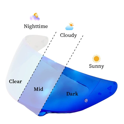 Photochromic Visor Replacement Piece, Dəbilqə (Kaska) aksesuarları - transparent-to-blue