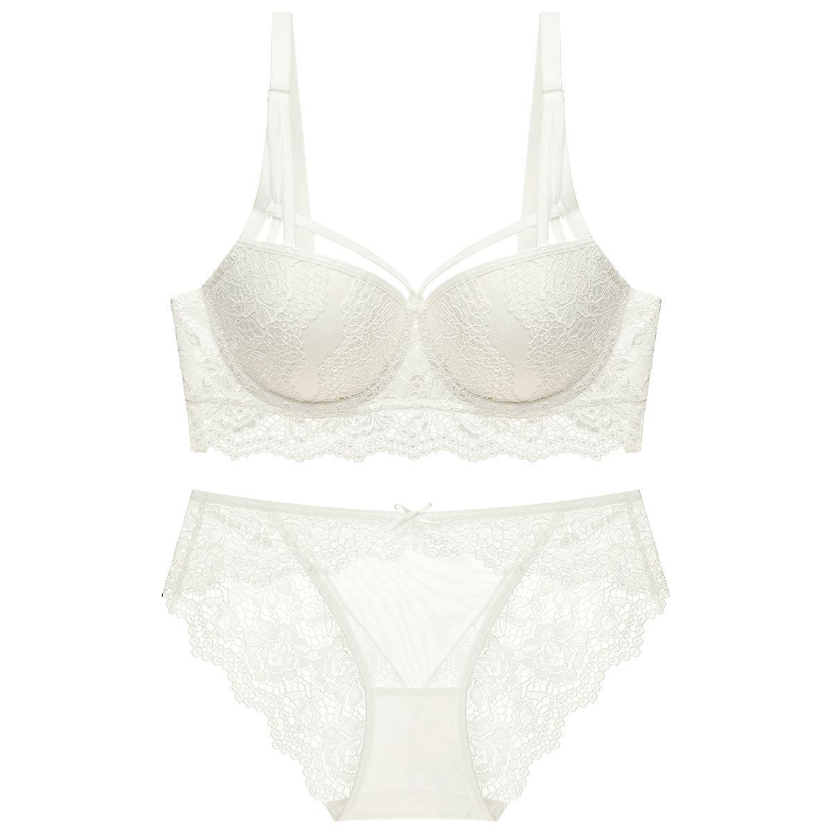 Sexy gathering upper support women's underwear, girl's bra, bra set, comfortable lace_voghion.com