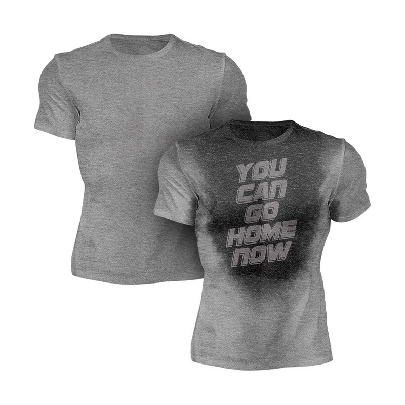 Customized European and American Popular Sports and Fitness Sweat Activated Sweat-Activated Round Neck Short-Sleeved T-Shirt