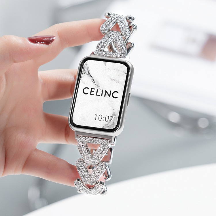 For HUAWEI FIT2 Strap watch4Pro Creative V Twist Diamond Wristband 20/22mm Metal Strap