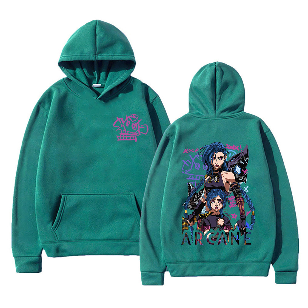 Arcane Jinx Hoodie Fashion Men Harajuku Anime Rabbit Monkey