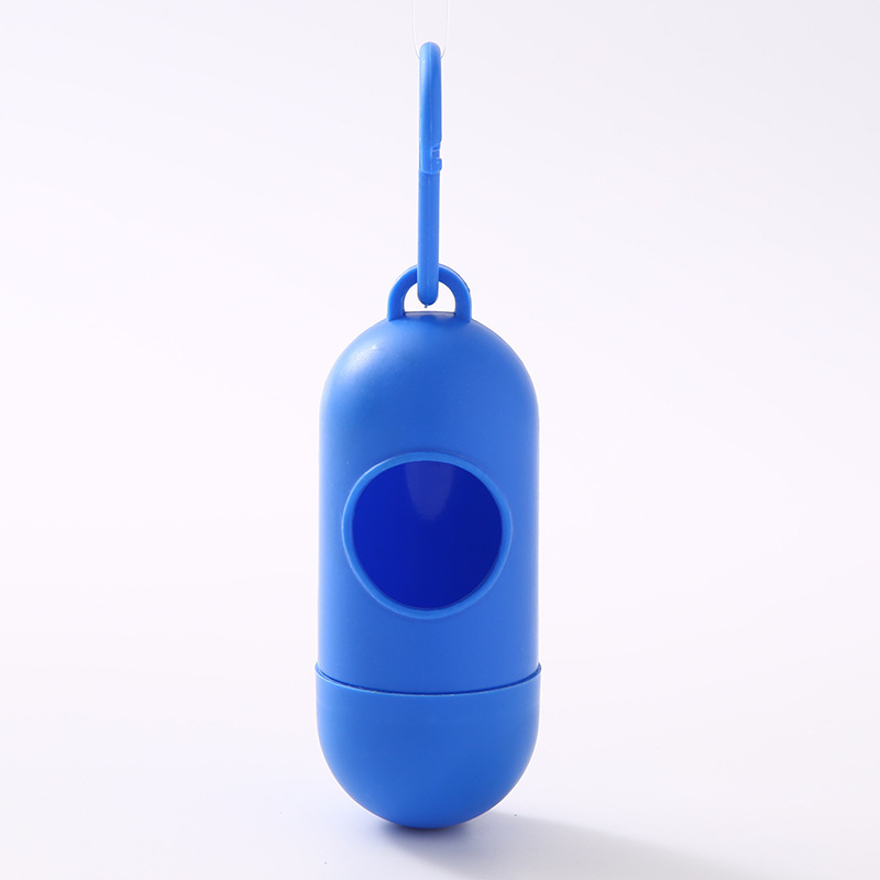 Dispensador de bolsas de basura tipo cápsula portátil para gatos y perros para mascotas que salen a recoger bolsas de basura