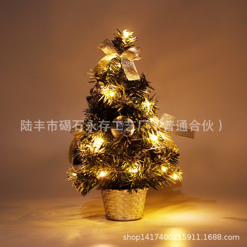 Árbol de Navidad Decorativo de 40 cm, Luz Decorativa, Mini Árbol de Pino, Decoración Navideña, Regalo de Año Nuevo, Árbol de Escritorio