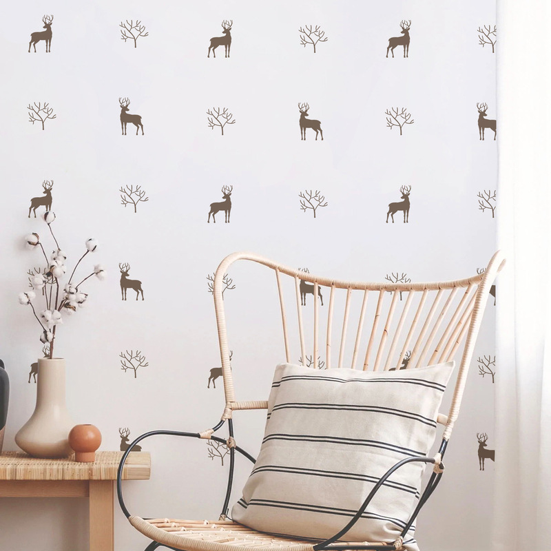 Funlife bohemian woodland animal self-adhesive wall stickers kindergarten nap bed layout stickers PA353