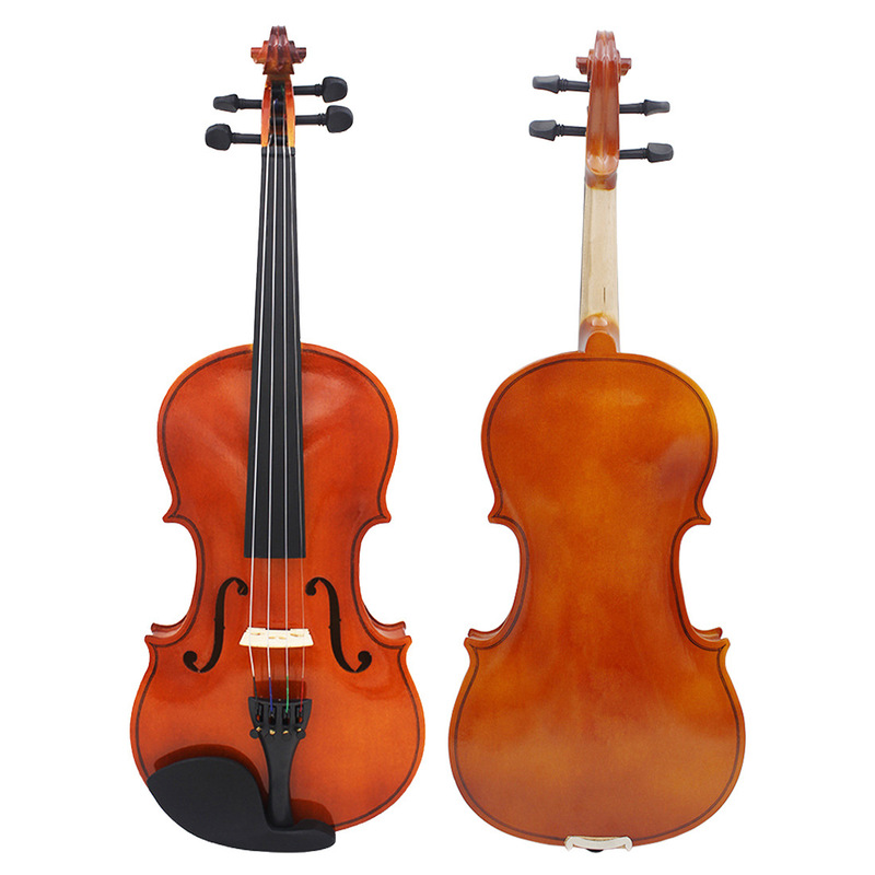 Popularization of Solid Wood Violin Beginners Practice Playing Violin Factory Natural Color Light Violin with Piano Box