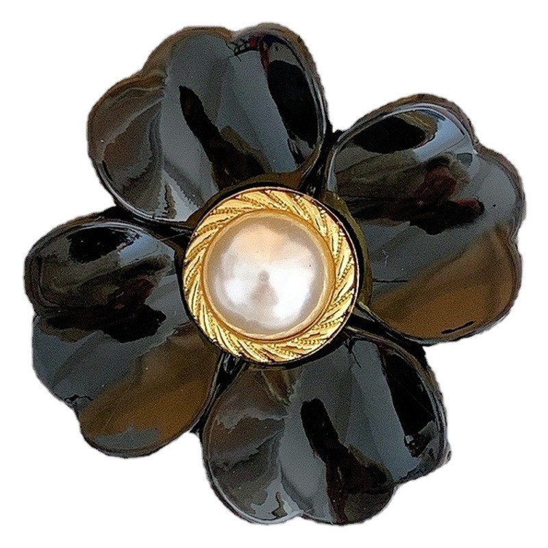 Pinza de pelo cruzada sencilla, bonita horquilla de perlas color champán, exquisito accesorio para el cabello para la parte posterior de la cabeza, pinza de tiburón.