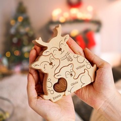 クロスボーダー木製ヘラジカの装飾品木製パーソナライズされたパズルクリスマスホームオーナメント装飾パーティーギフト