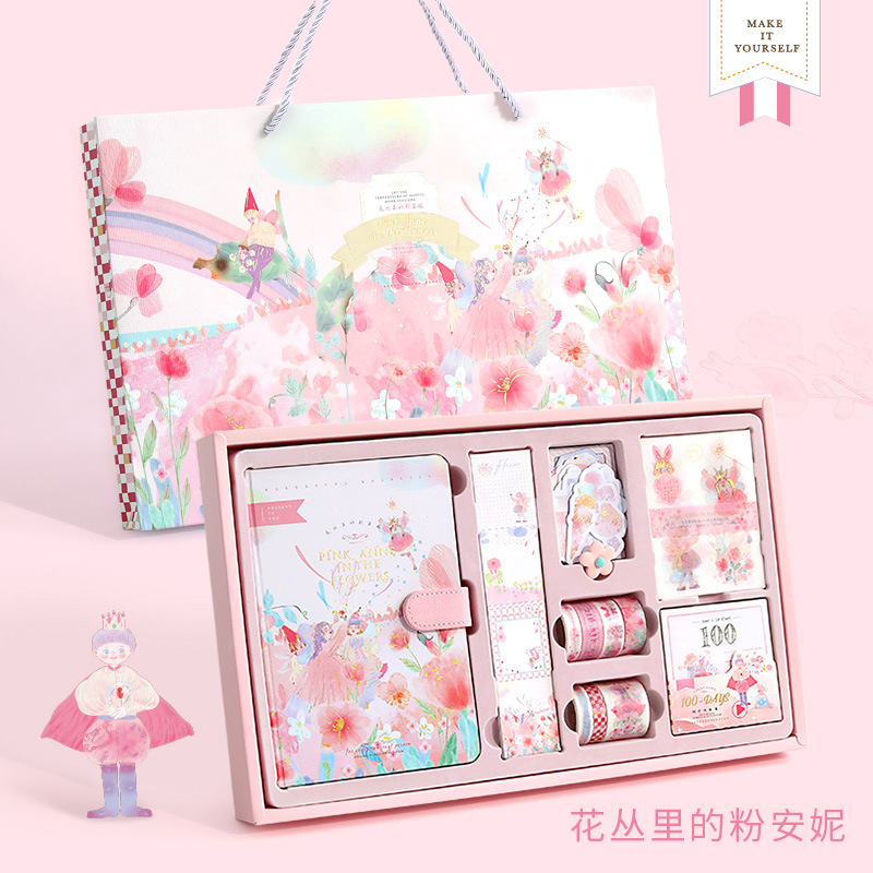 Cuento de hadas serie chica corazón mano libro caja de regalo traje lindo ins estilo estudiante cuaderno mano libro caja de regalo