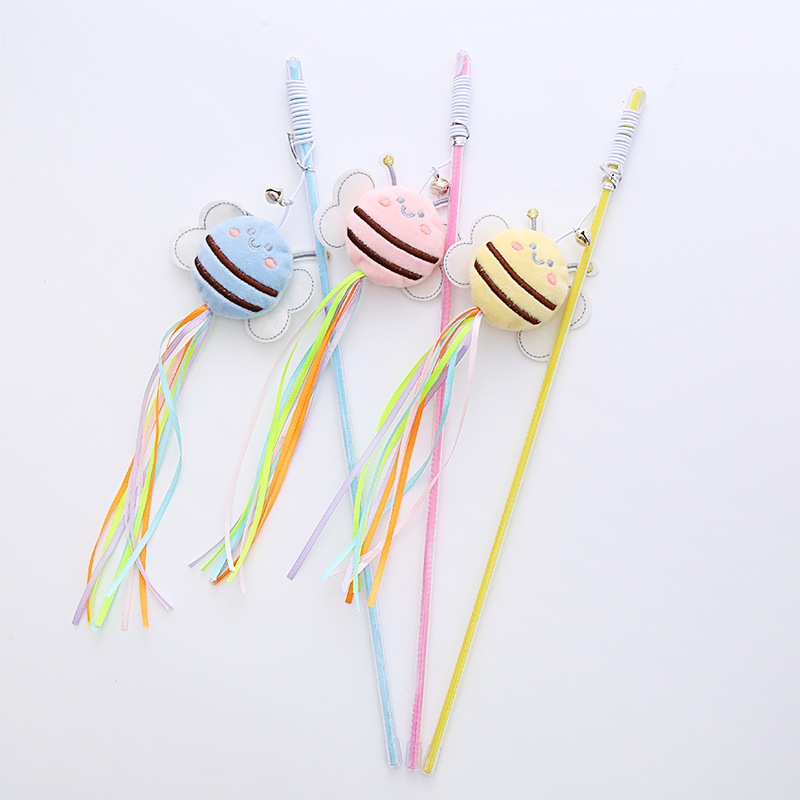 Round Little Bee Funny Cat Stick Cat Toy Popular Online Pet Supplies Ready-Made Export Manufacturers Wholesale