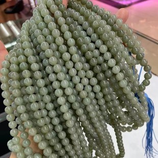 Hetian Jade Qiemo Blue 108 Beads Round Beads Necklace Lanyard 8mm Jade Pendant Bracelet Bracelet Accessories
