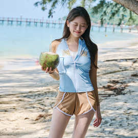 一件代发潜水服2025新款分体长袖长裤五件套保守防晒运动冲浪服女