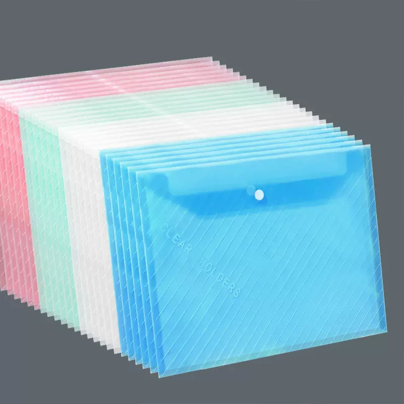 加厚按扣收纳袋透明文件袋a4收纳袋档案袋纽扣袋资料袋笔袋试卷袋
