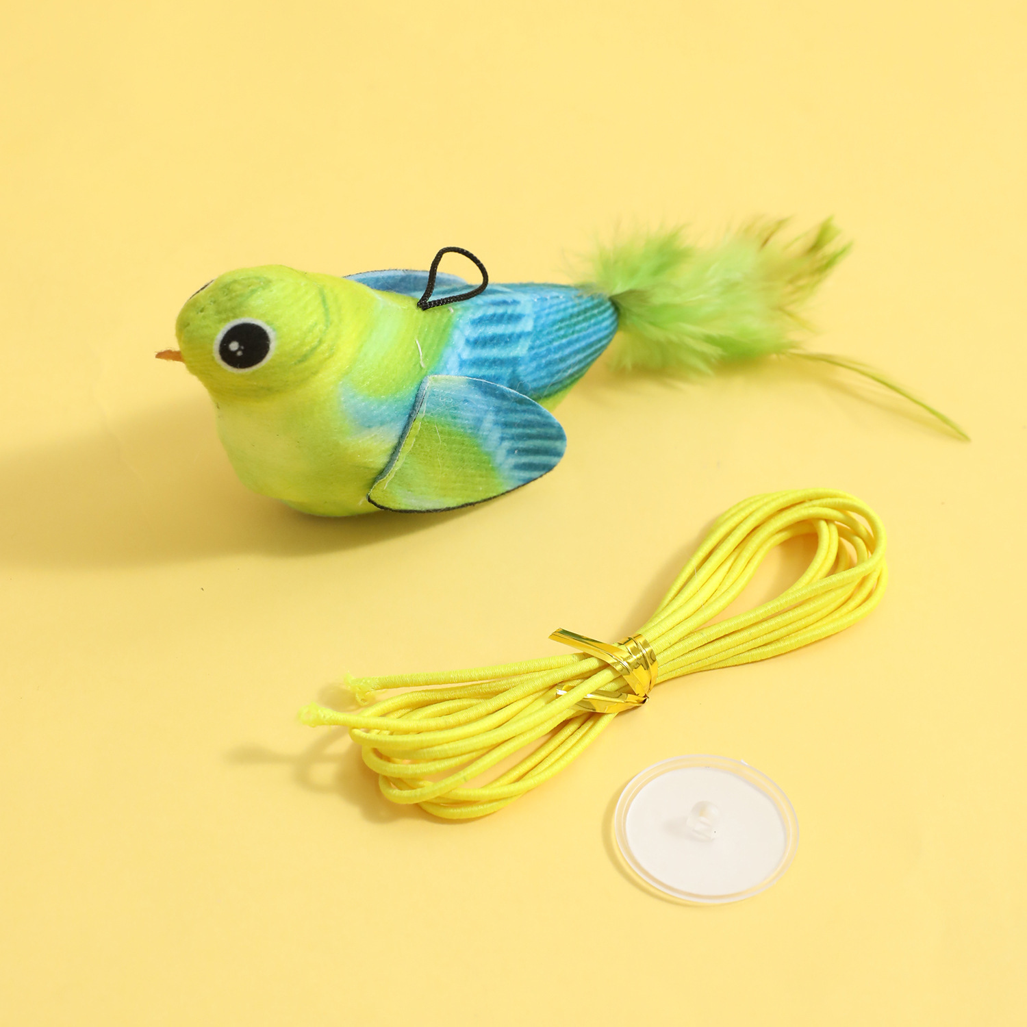 Z spot al por mayor cordón ventosa electrónica biónica sonido juguete de peluche pájaro gato auto-hola juguete