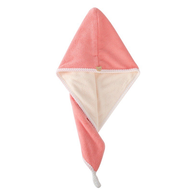 Nueva gorra de secado de cabello de doble capa engrosada Pañuelo de vellón de coral para mujeres Cepillo de champú Toalla de ducha súper absorbente de secado rápido