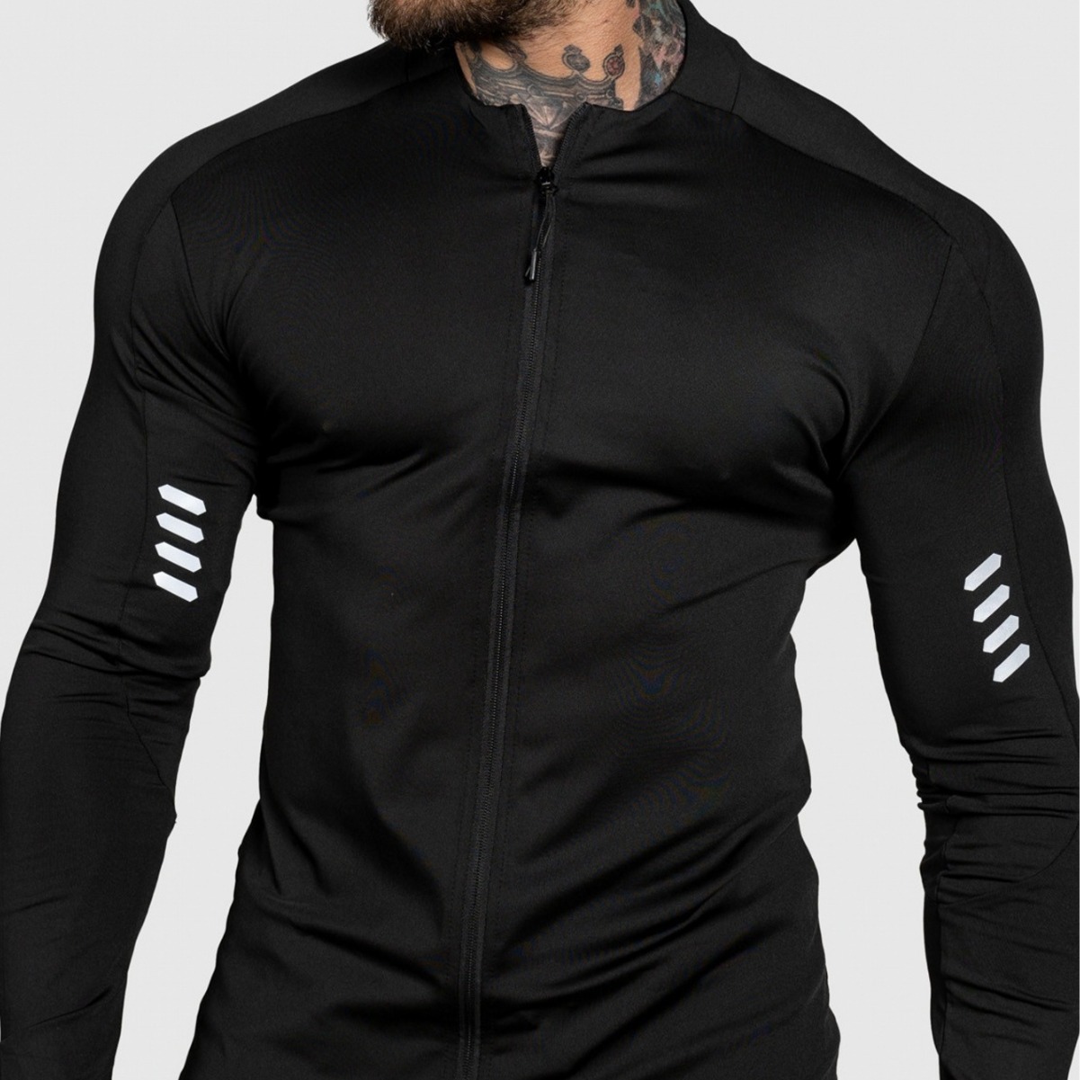 Men's Quick Drying Long Sleeve Cardigan Jacket Slim Fit Stretch Sports Fitness Base Layer Training Running Top Trendy Autumn_viptrois.com