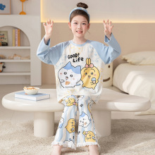 女童睡衣女春秋季长袖儿童卡通家居服100%纯棉宝宝中大童女孩套装