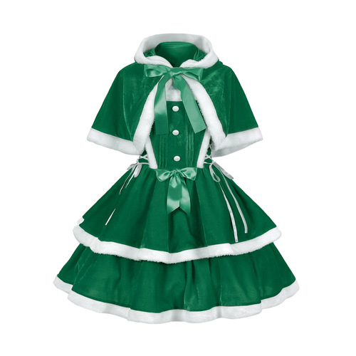 slim fit dress slacks Cute Christmas Dresses | Santa Double Ruffle Dress main image 1