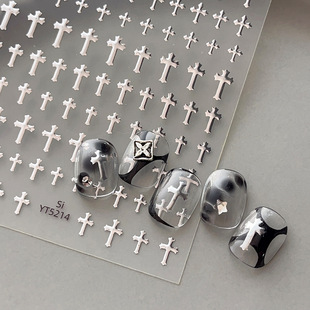YITU Ant Pattern Silver Cross Nail Art Stickers Простые и изысканные популярные декоративные наклейки для интернет-знаменитостей для горячих девушек YT5214