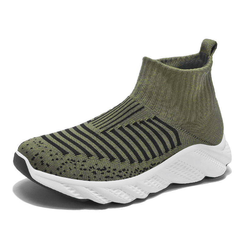 Gran tamaño de verano transpirable de alto impacto zapatos de tejido volador para hombre 2025 nuevo running soft-sole casual mesh zapatos de moda