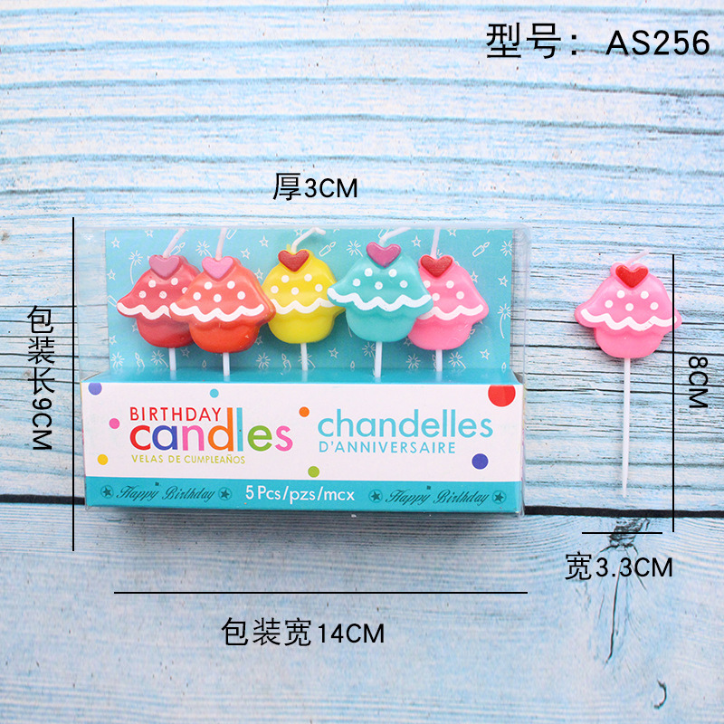 Vela de cumpleaños de dibujos animados al por mayor popular fiesta de flores oso dinosaurio donut cara sonriente vela de pastel para niños