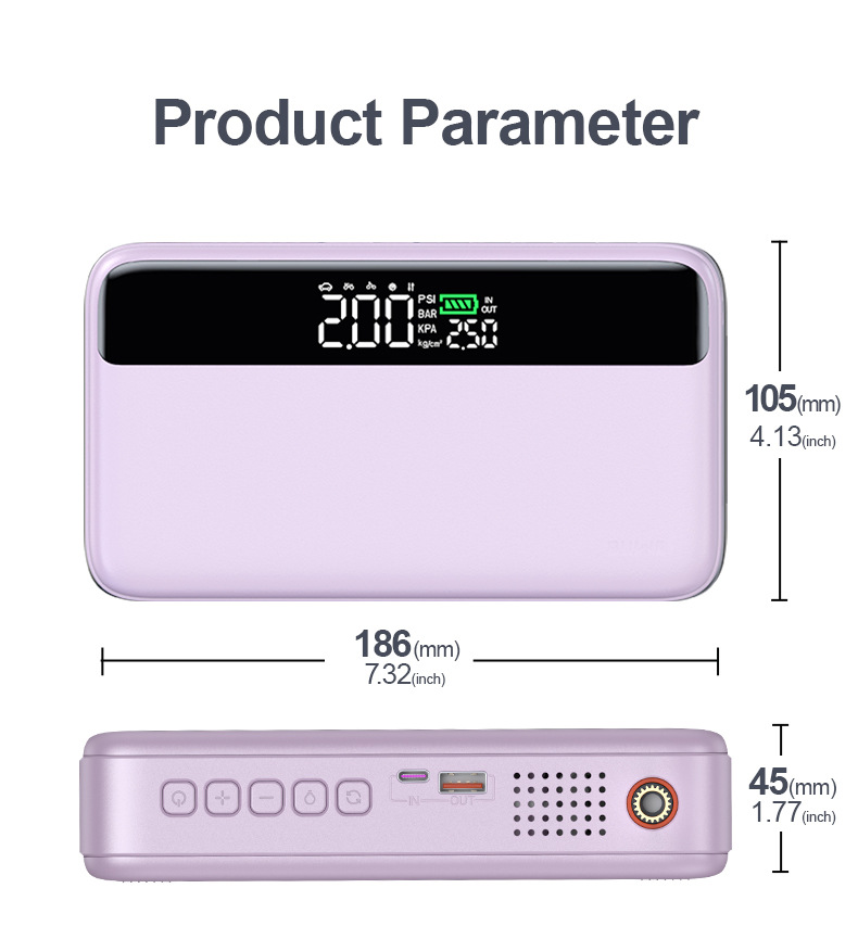 【N33】Cross-Border Car Emergency Starting Power Supply, Air Pump, Integrated Power Supply, Multi-Functional Portable Battery Ignition