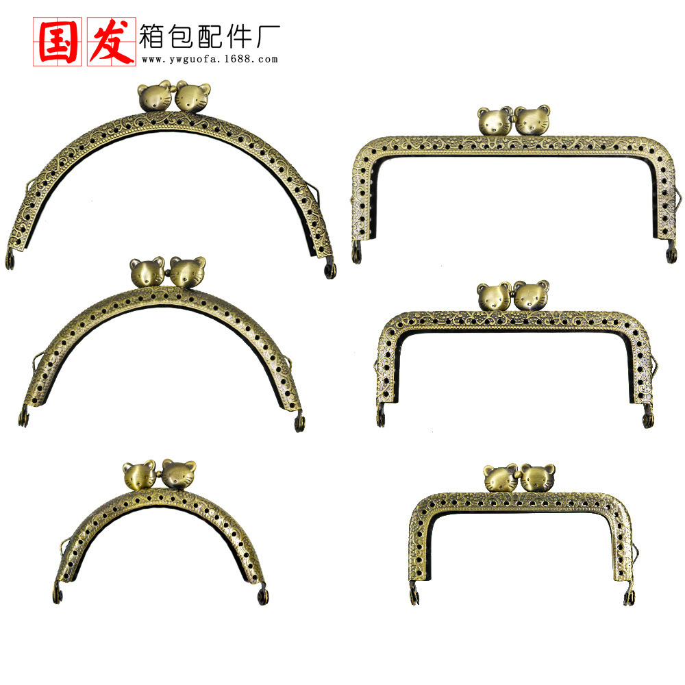 8.5CM 10.5CM 12.5CM relieve cuadrado cabeza de gato oro boca al por mayor semicircular cabeza de gato animal