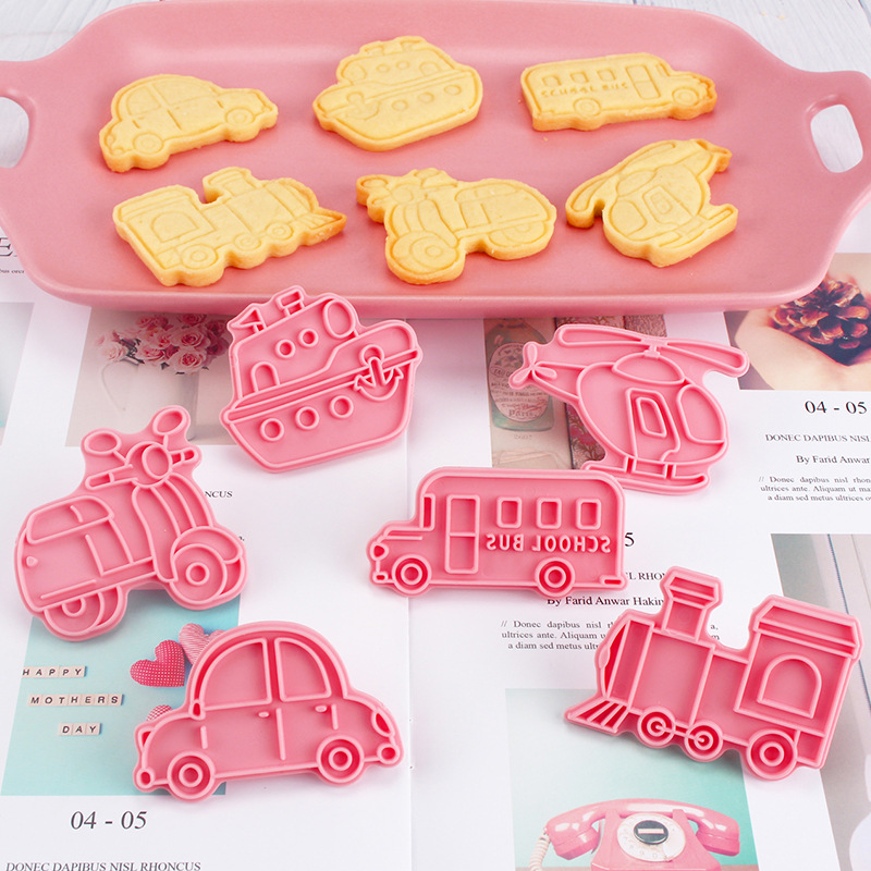 Traffic Tool Cookie Mold 3D Plastic Solid Sugar Frosting Fondant Cookie Press Style Baking Mold Stamp Car